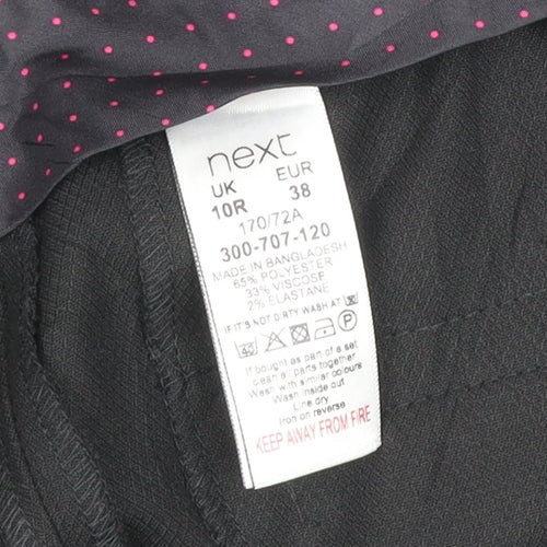 Next Women’s Black Size 10 Regular Tailored Straight Leg Work Trousers