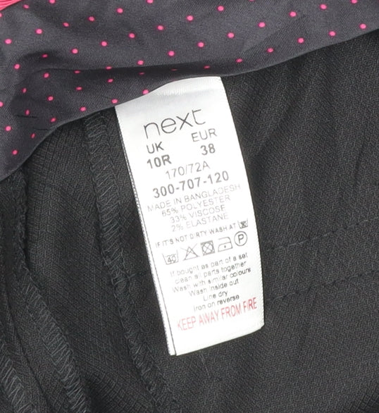 Next Women’s Black Size 10 Regular Tailored Straight Leg Work Trousers