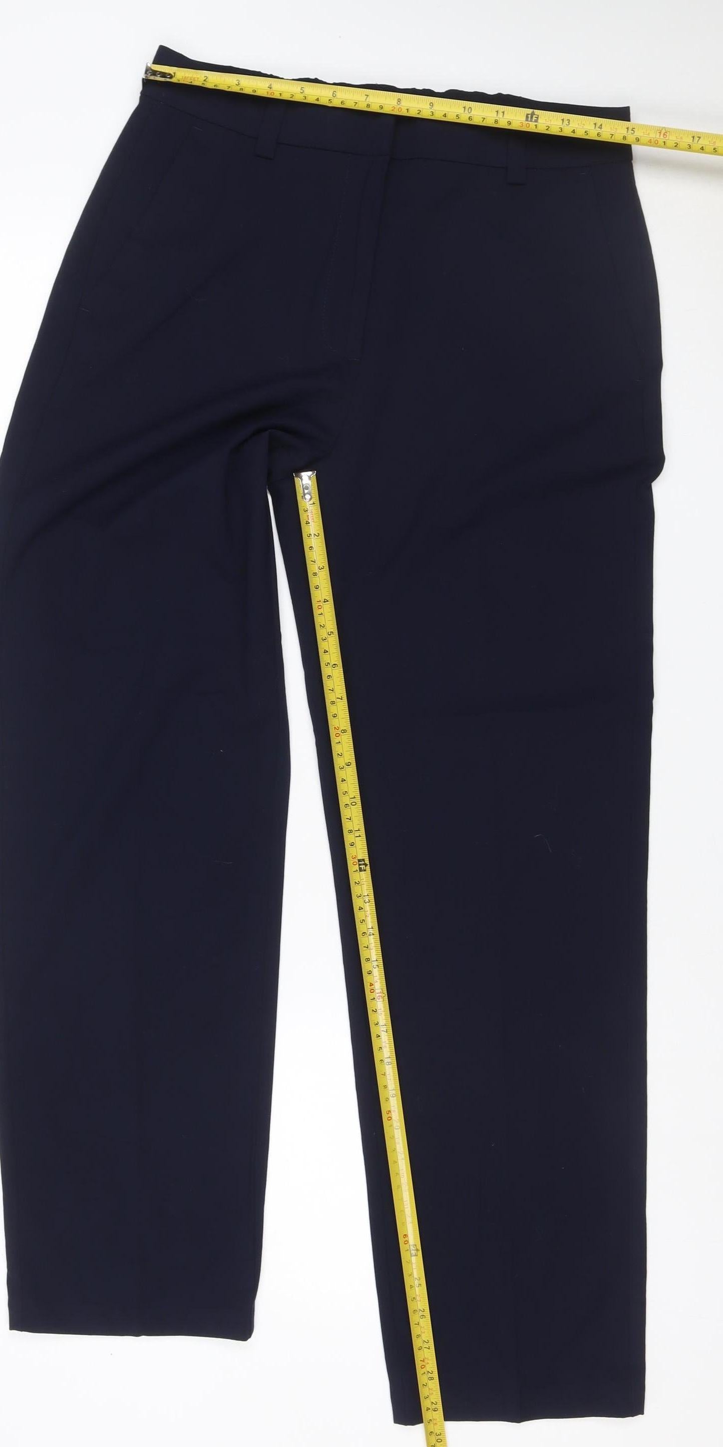 Marks & Spencer Women’s Navy Blue UK 12 Straight Leg Work Trousers