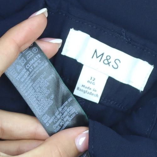 Marks & Spencer Women’s Navy Blue UK 12 Straight Leg Work Trousers