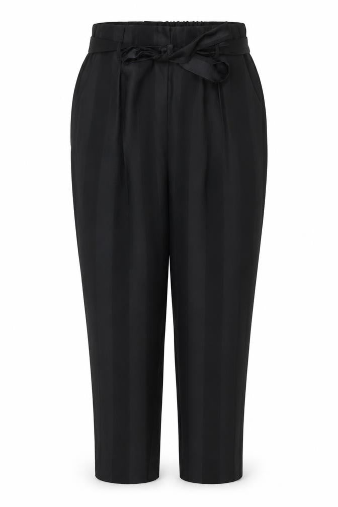 River Island Women Black UK 10 Tie Waist Wide-Leg Trousers