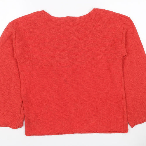 Marks and Spencer Women Red Size S Knit Round Neck Pullover Jumper