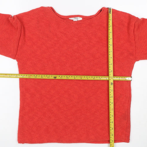 Marks and Spencer Women Red Size S Knit Round Neck Pullover Jumper