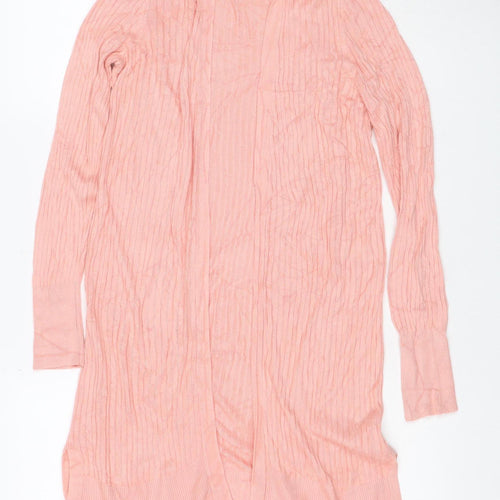 Oasis Women’s Pink S Ribbed Viscose Knit Long Sleeve Pullover Jumper