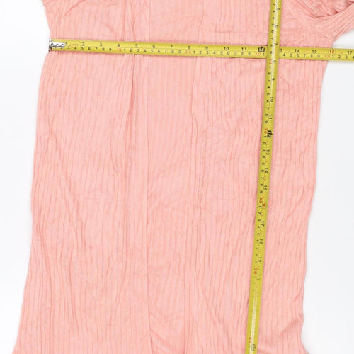 Oasis Women’s Pink S Ribbed Viscose Knit Long Sleeve Pullover Jumper