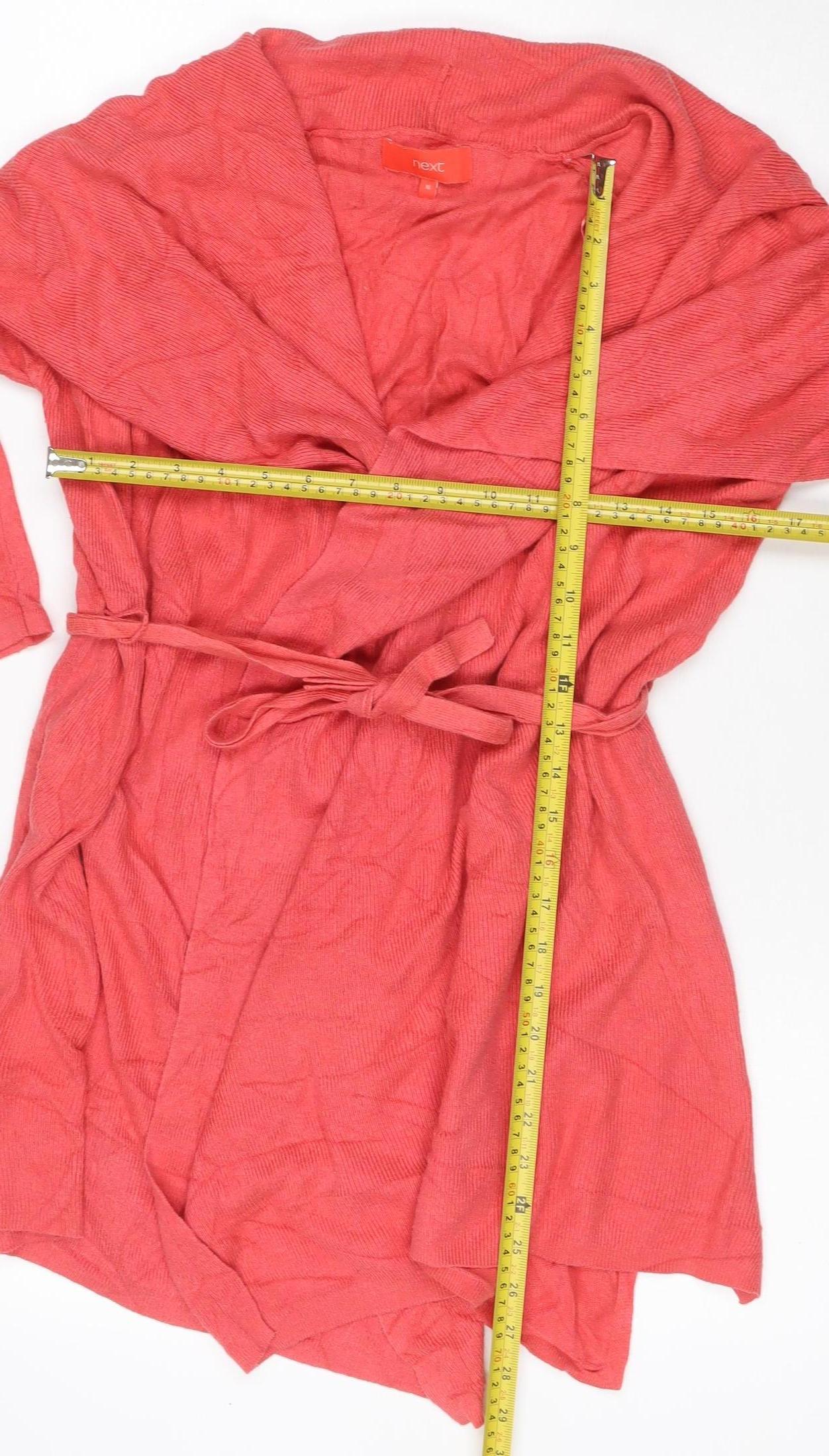 Next Women's Pink UK 16 Belted Wrap Cardigan Cashmere Blend Long Sleeve