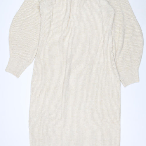 FAVRIDGE Women’s Ivory Size 20 Knit High Neck Midi Jumper Dress