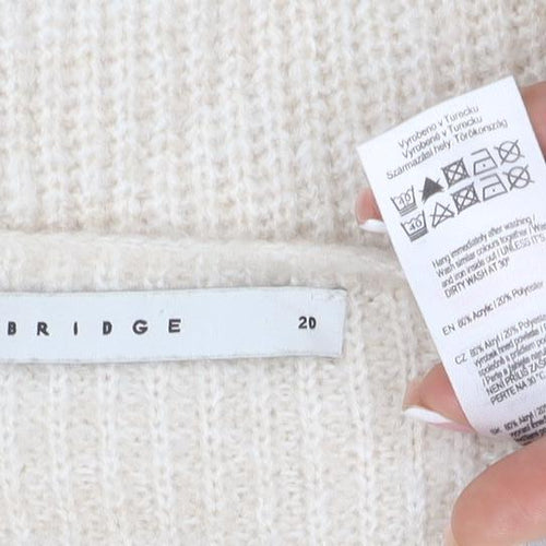 FAVRIDGE Women’s Ivory Size 20 Knit High Neck Midi Jumper Dress