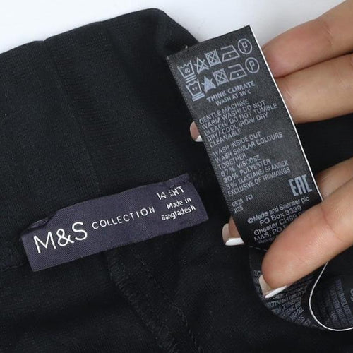 M&S Collection Women’s Black UK 14 Short Straight Tailored Trousers