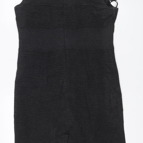 C & Orkan Women's Black UK 8 Sleeveless Knee Length Sheath Dress