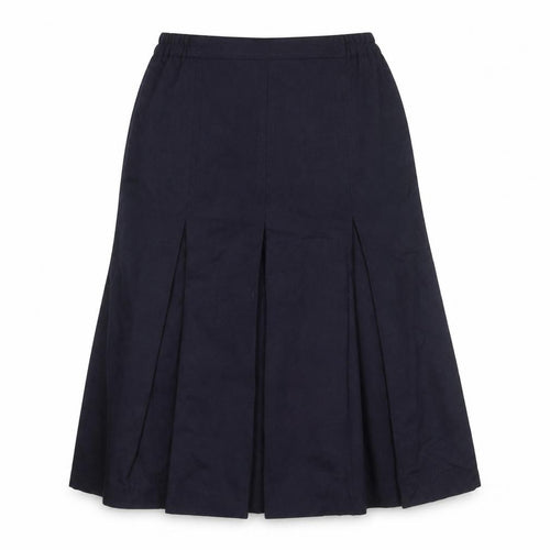Ballucci Women Black UK 18 Wool Pleated Flare Knee Length Skirt