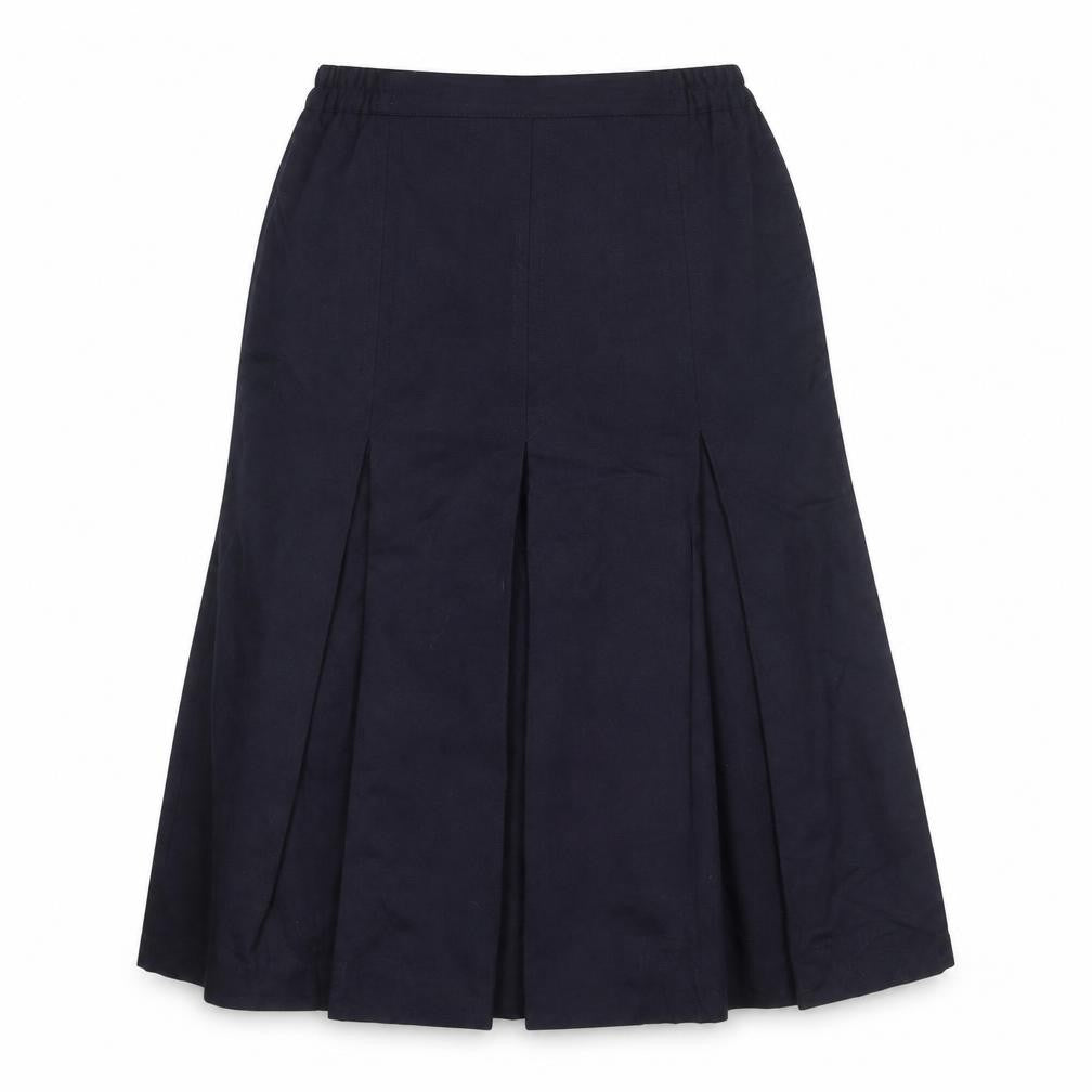 Ballucci Women Black UK 18 Wool Pleated Flare Knee Length Skirt