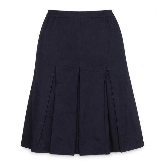 Ballucci Women Black UK 18 Wool Pleated Flare Knee Length Skirt
