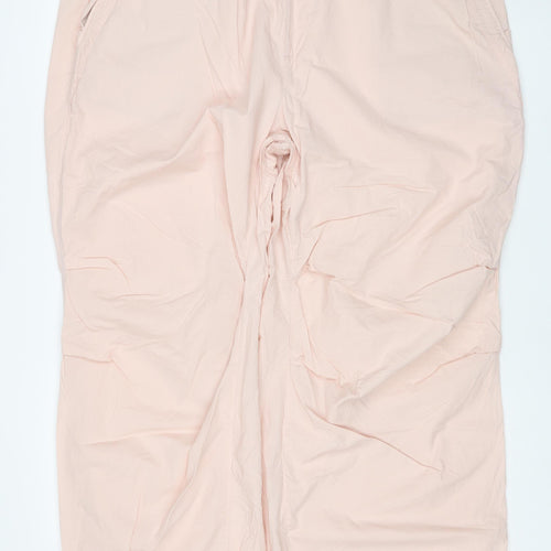Marks & Spencer Women Pink UK 20 Short Cotton Drawstring Jogger Trousers