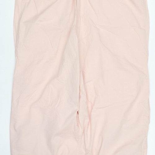 Marks & Spencer Women Pink UK 20 Short Cotton Drawstring Jogger Trousers