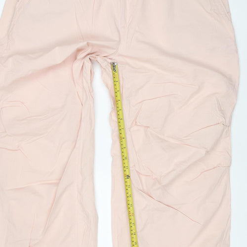 Marks & Spencer Women Pink UK 20 Short Cotton Drawstring Jogger Trousers