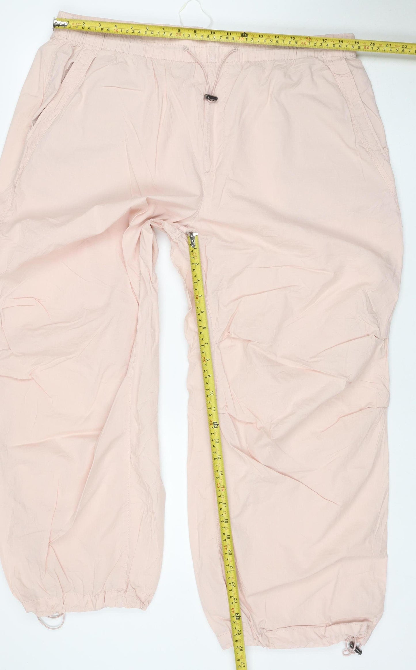 Marks & Spencer Women Pink UK 20 Short Cotton Drawstring Jogger Trousers