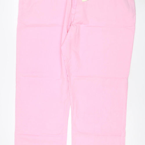 Ann Harvey Women Pink Size 20 Lyocell Straight Leg Trousers
