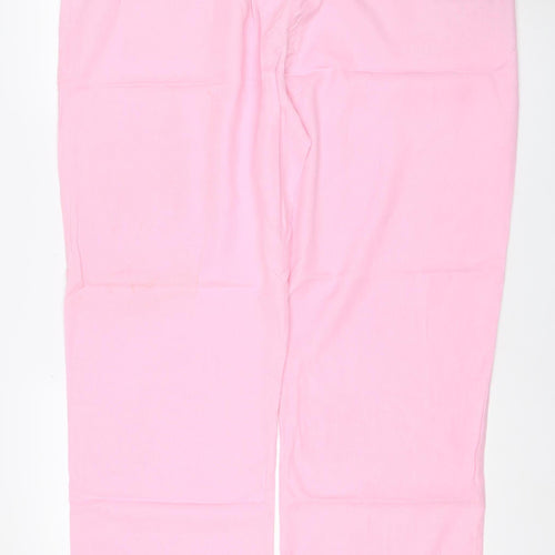 Ann Harvey Women Pink Size 20 Lyocell Straight Leg Trousers