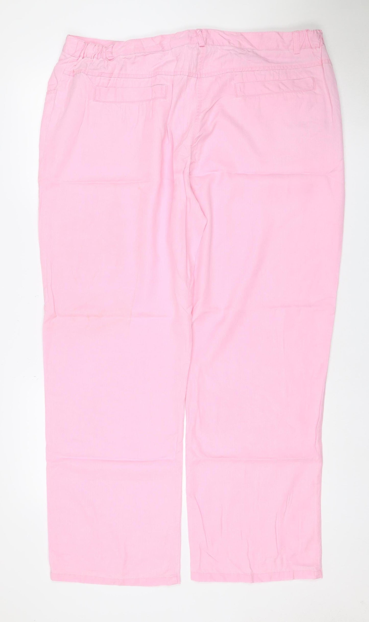 Ann Harvey Women Pink Size 20 Lyocell Straight Leg Trousers