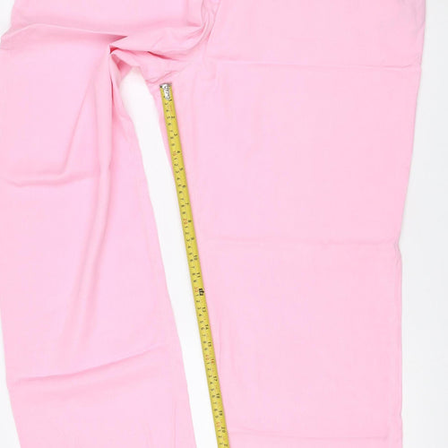 Ann Harvey Women Pink Size 20 Lyocell Straight Leg Trousers