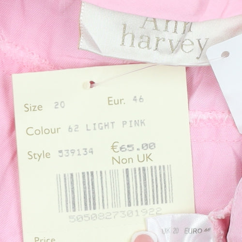 Ann Harvey Women Pink Size 20 Lyocell Straight Leg Trousers