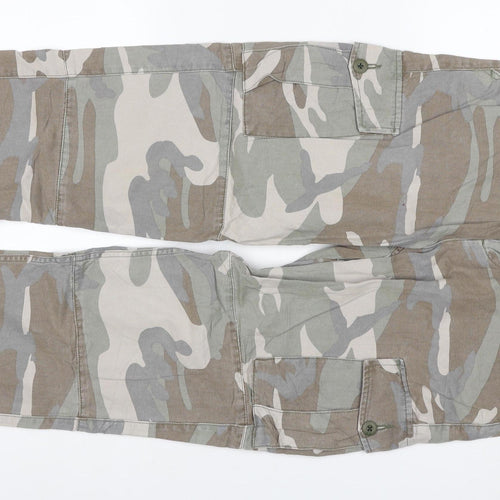 Topshop Women’s Multicoloured UK 12 Camo Cargo Trousers Cotton