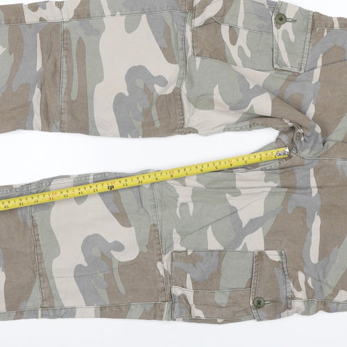 Topshop Women’s Multicoloured UK 12 Camo Cargo Trousers Cotton