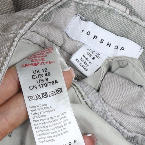 Topshop Women’s Multicoloured UK 12 Camo Cargo Trousers Cotton