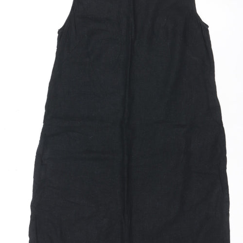 M&S Collection Women’s Black Linen Blend UK 10 Knee Length Sheath Dress