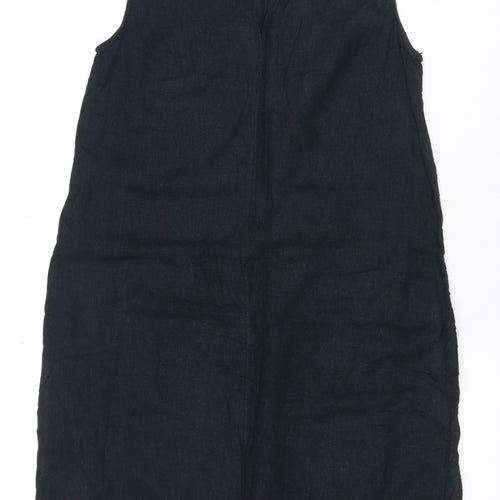 M&S Collection Women’s Black Linen Blend UK 10 Knee Length Sheath Dress