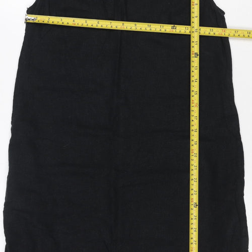 M&S Collection Women’s Black Linen Blend UK 10 Knee Length Sheath Dress