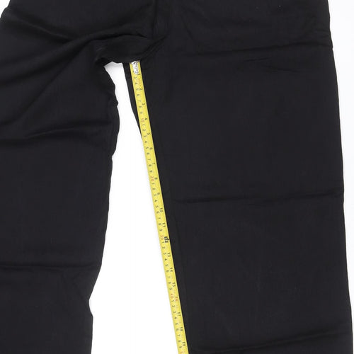 Zara Women Black UK 14 Wide-Leg Modal Drawstring Trousers