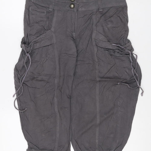 Dorothy Perkins Women’s Grey Size 10 Viscose Cargo Trousers Cuffed
