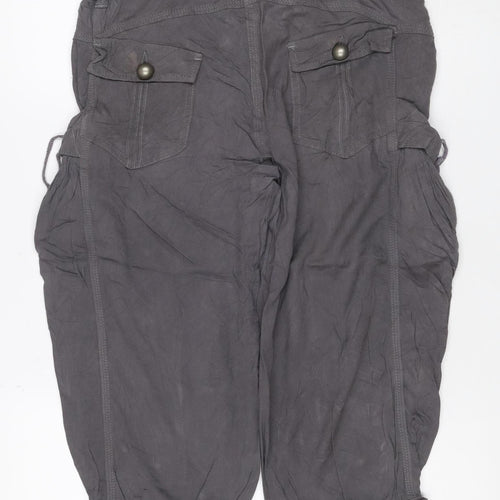 Dorothy Perkins Women’s Grey Size 10 Viscose Cargo Trousers Cuffed