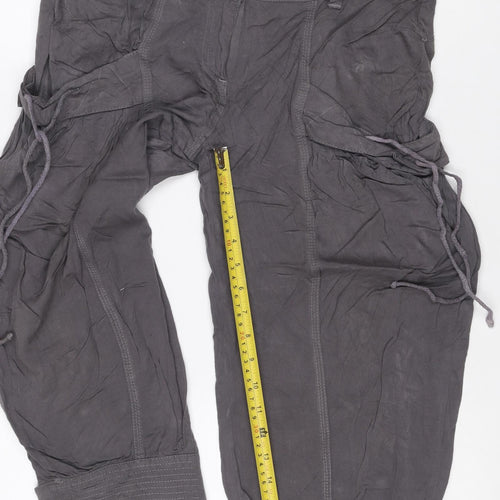 Dorothy Perkins Women’s Grey Size 10 Viscose Cargo Trousers Cuffed