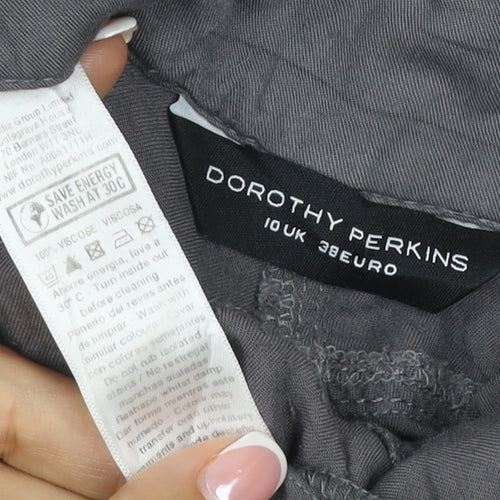 Dorothy Perkins Women’s Grey Size 10 Viscose Cargo Trousers Cuffed