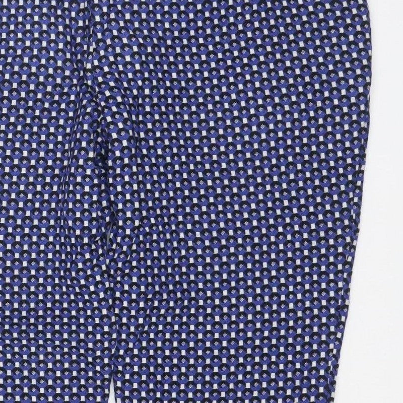 Additional view of Zara Women Blue Geometric Print UK 12 Flared Trousers