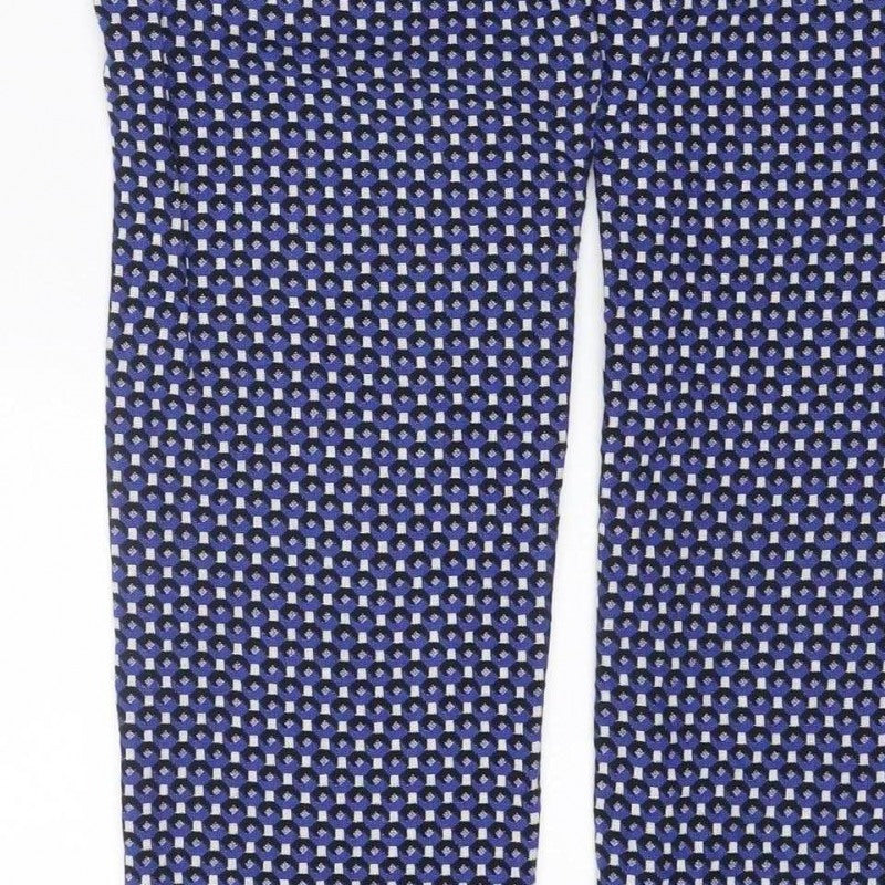 Additional view of Zara Women Blue Geometric Print UK 12 Flared Trousers