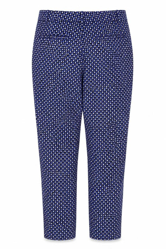 Zara Women Blue Geometric Print UK 12 Flared Trousers
