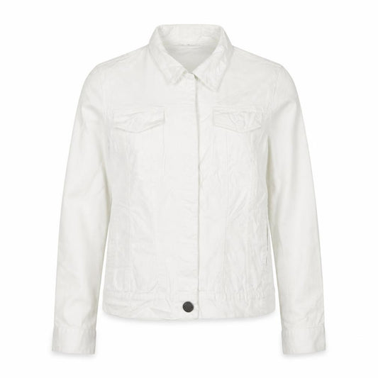 Ben Sherman Women White L Basic Cotton Jacket Collared Pockets