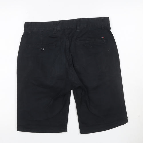 Tommy Jeans Men Black Size 30 Cropped Chino Shorts Stretch Logo