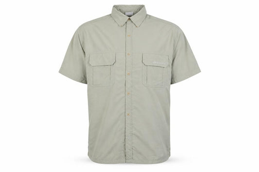 Front view of Sprayway Men’s Green L Outdoor Short Sleeve Button-Up Pocket Shirt
