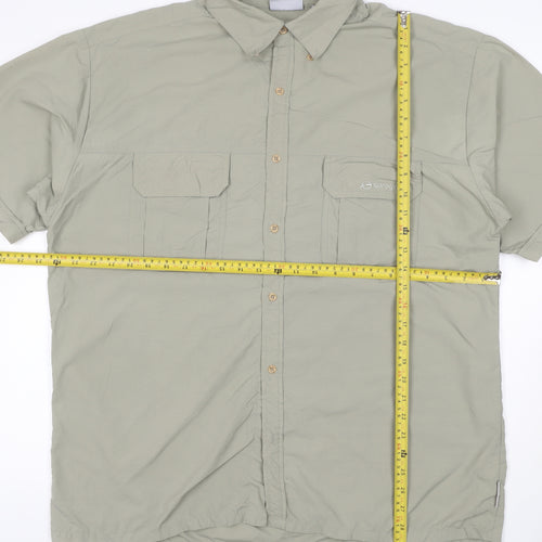 Sprayway Men’s Green L Outdoor Short Sleeve Button-Up Pocket Shirt