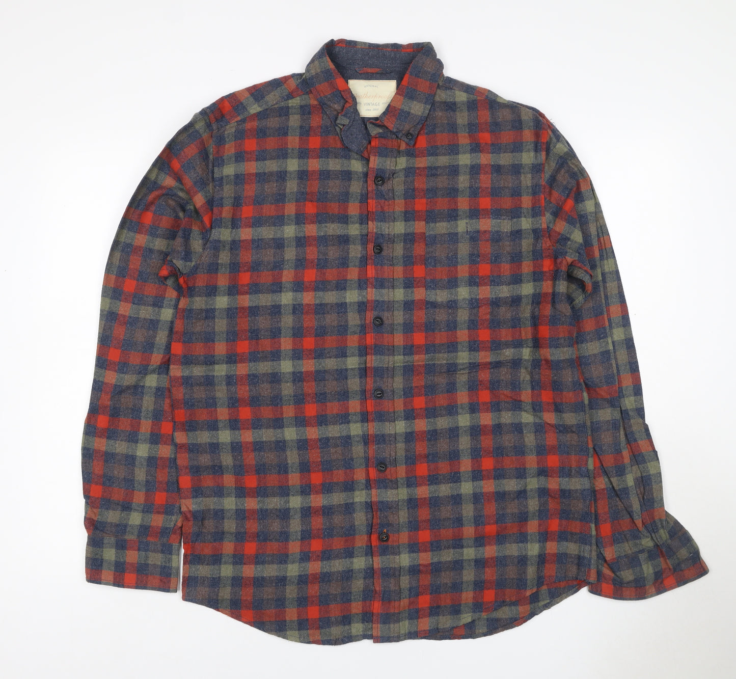 Weatherproof Vintage Men's Multicoloured L Plaid Flannel Button-Up Shirt