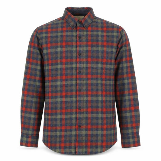 Front view of Weatherproof Vintage Men's Multicoloured L Plaid Flannel Button-Up Shirt