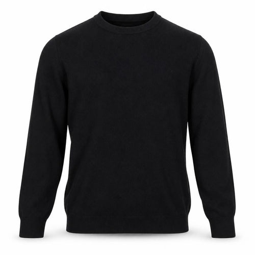 Marks & Spencer Men Black 2XL Cotton Blend Crew Neck Knit Sweatshirt