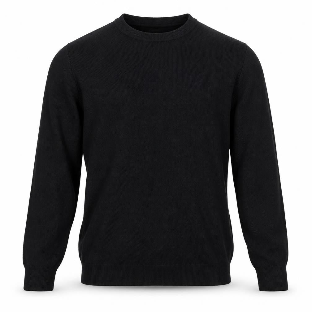 Marks & Spencer Men Black 2XL Cotton Blend Crew Neck Knit Sweatshirt