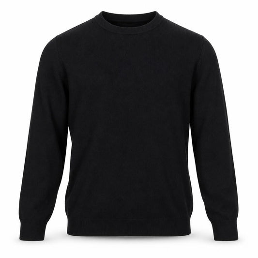 Marks & Spencer Men Black 2XL Cotton Blend Crew Neck Knit Sweatshirt