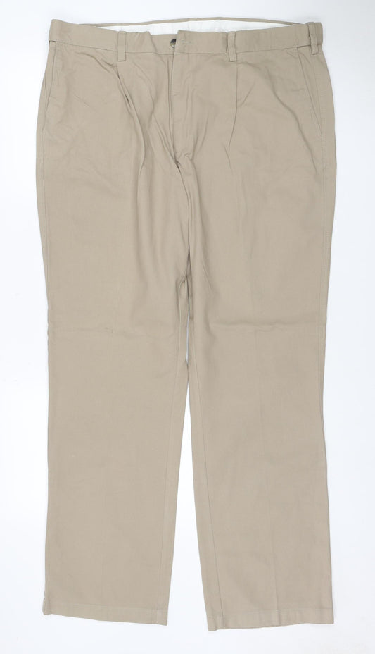 Cotton Traders Men’s Beige Size 40 Straight Cotton Trousers 31 Leg